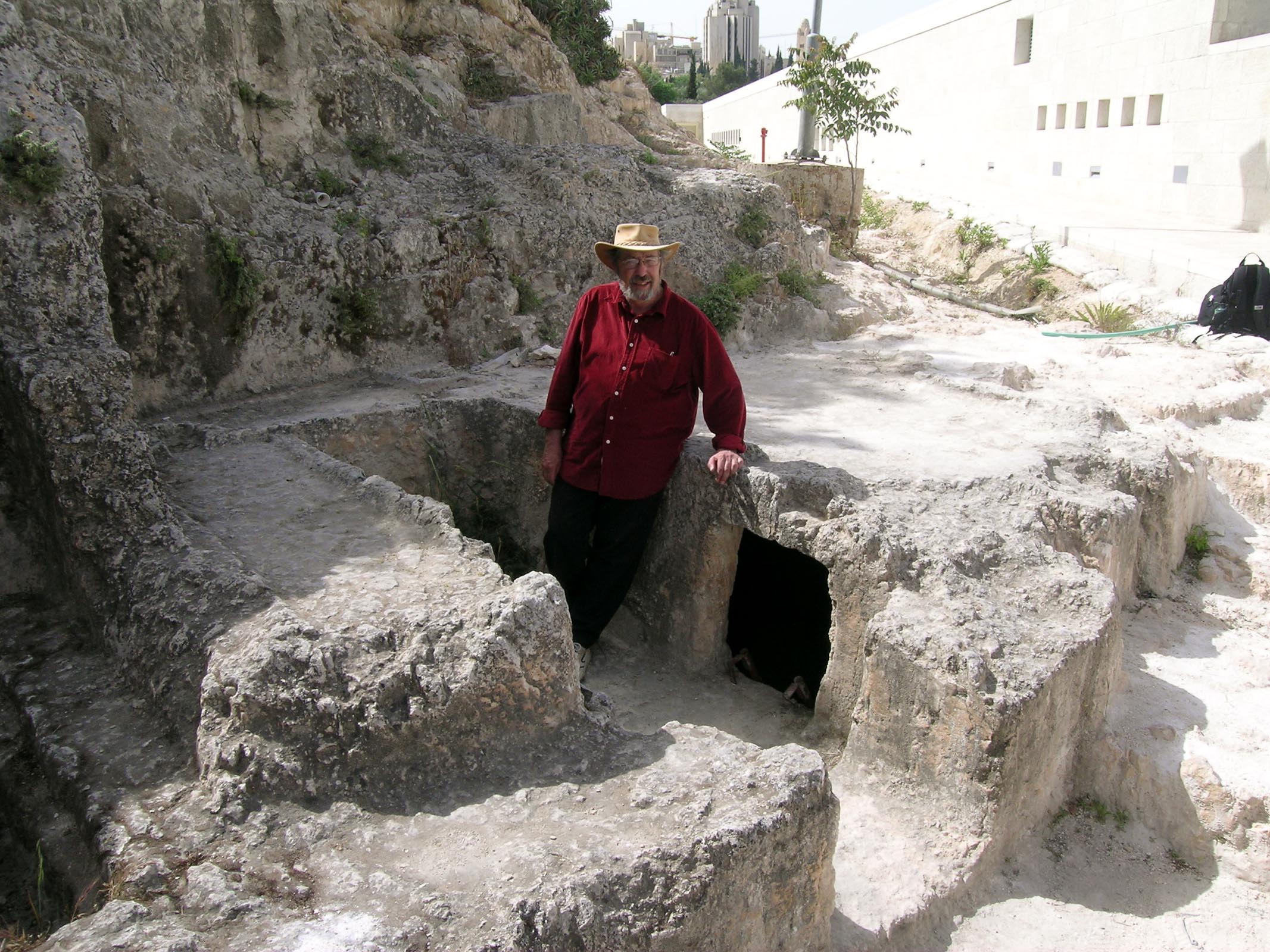 Ketef Hinnom with archeologist Gabriel Barkay. In 1979, Barkay's team found two tiny silver scrolls, inscribed with portions of the Priestly Blessing from Numbers 6 and apparently once used as amulets, in this burial chamber in Jerusalem. They contain what may be the oldest surviving texts from the Hebrew Bible, dating from the First Temple period, making the find one of the most significant Biblical discoveries ever made. Courtesy of the [Pictorial Library of Bible Lands](https://www.bibleplaces.com)