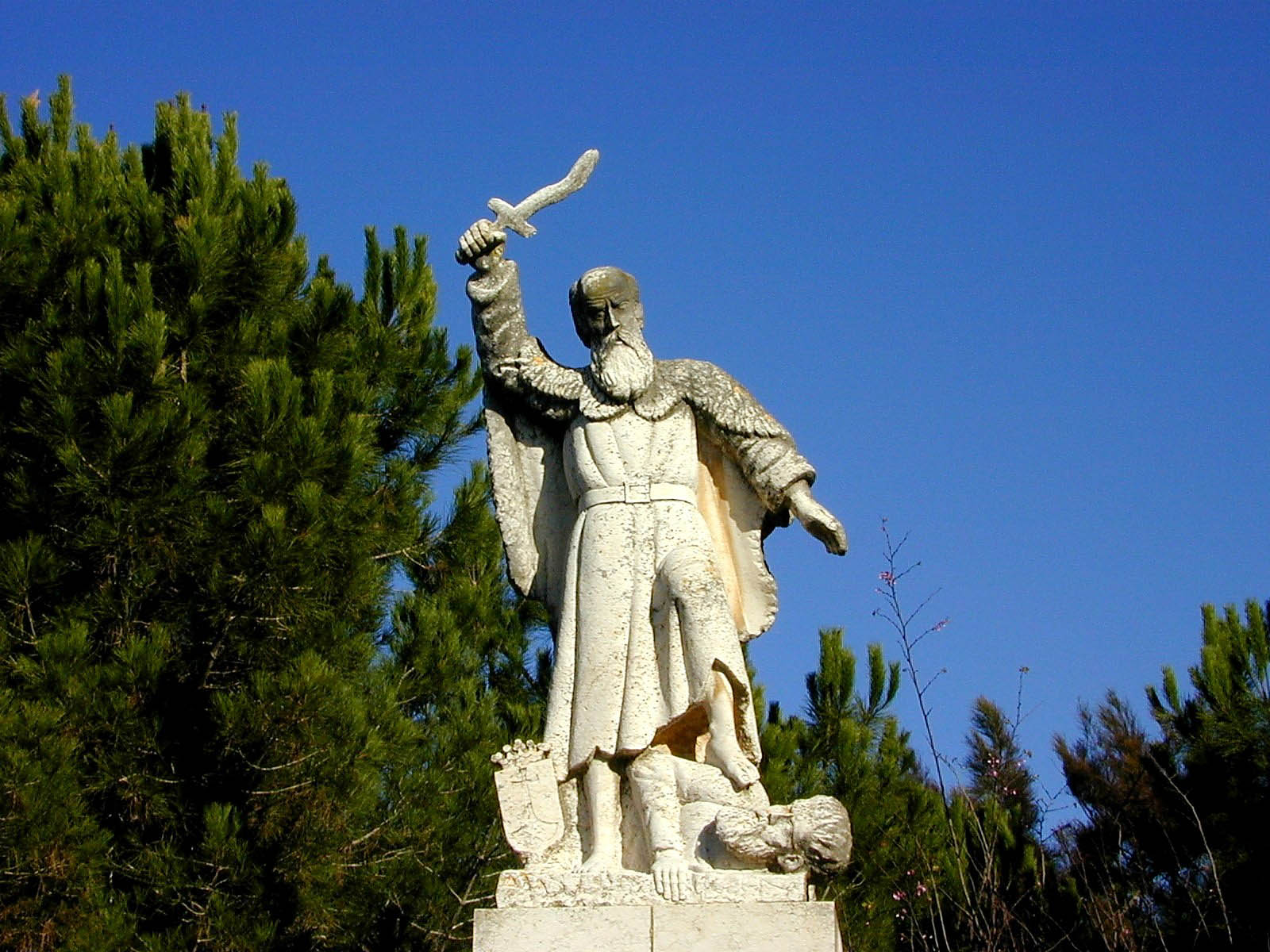 Statue of Elijah on Mount Carmel. This statue is at the traditional location of Elijah's showdown between our God and the priests of Baal.  At this location, our God proved He was greater than Baal! Courtesy of the [Pictorial Library of Bible Lands](https://www.bibleplaces.com)